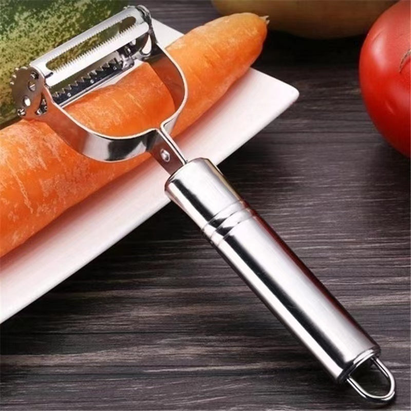 Descascador INOX Legumes Frutas Dupla Lâmina Móvel 2 Em 1/Descascador De Legumes Verduras Frutas Promoção Leve 2 Pague 1