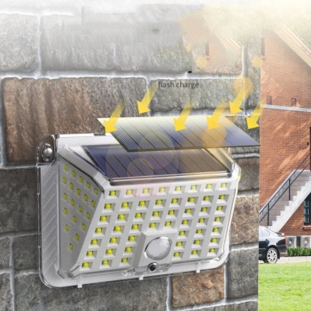 Luminária Solar 100 Led Com Sensor Para Jardim Externa Prova D'água Luz Led Solar Lâmpada