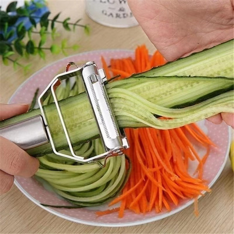 Descascador INOX Legumes Frutas Dupla Lâmina Móvel 2 Em 1/Descascador De Legumes Verduras Frutas Promoção Leve 2 Pague 1