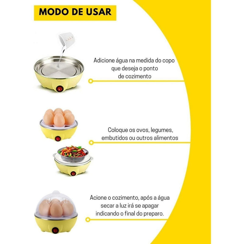 Elétrico Cozedor de Ovo Maquina De Cozinhar Ovos A Vapor Multifuncional Portátil Elétrico