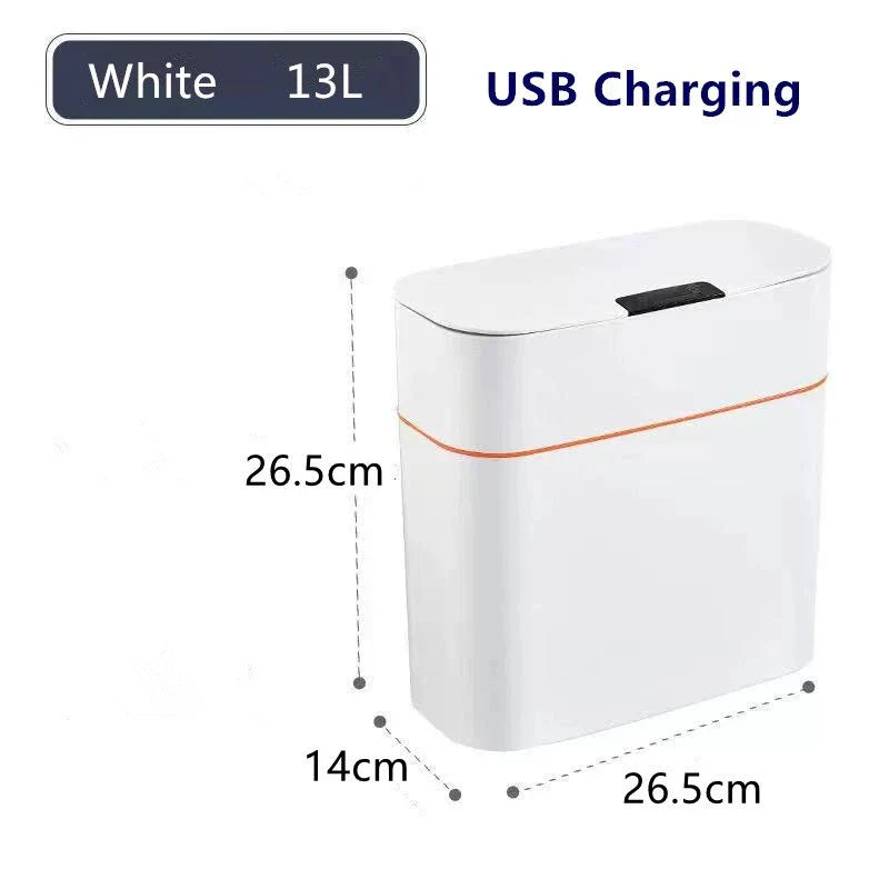 13-16L Lixeira Automática Inteligente USB Recarregável Para/Lixo De Cozinha/Sala De Estar/Banheiro