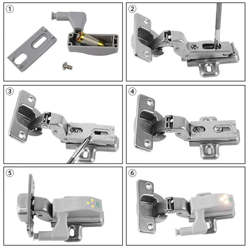 10/5 PCS Roupeiro Lâmpada De Dobradiça Interior Armário Universal LED Sensor De Luz Noturna