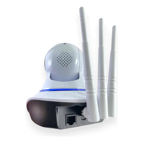 câmera iP robô 3 antenas wifi visão noturna full HD 360º microfone áudio babá eletrônica robozinho sem fio