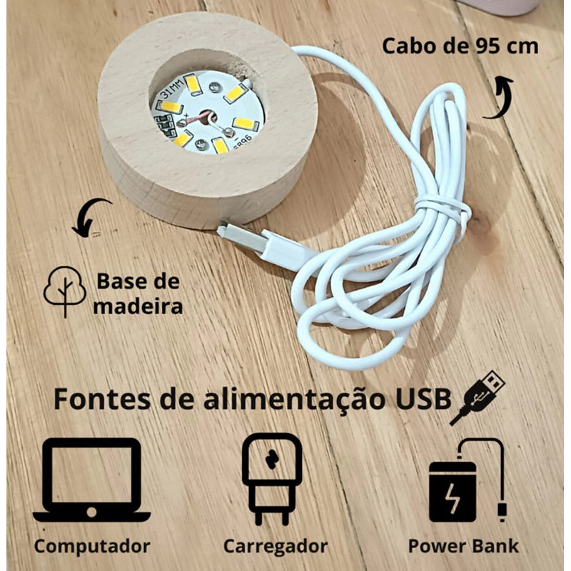 Luminária De Mesa Abajur Bola de Cristal em Led - Sistema Solar / Saturno / Galáxia / Globo Terrestre (planeta terra) - Presente