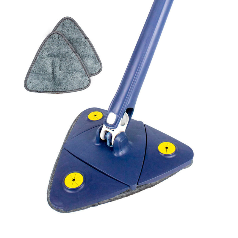 Rodo Ajustável Mop Triangular para Limpeza Esfregão Giratório 360° com 1 Refil Cabo 1.3m