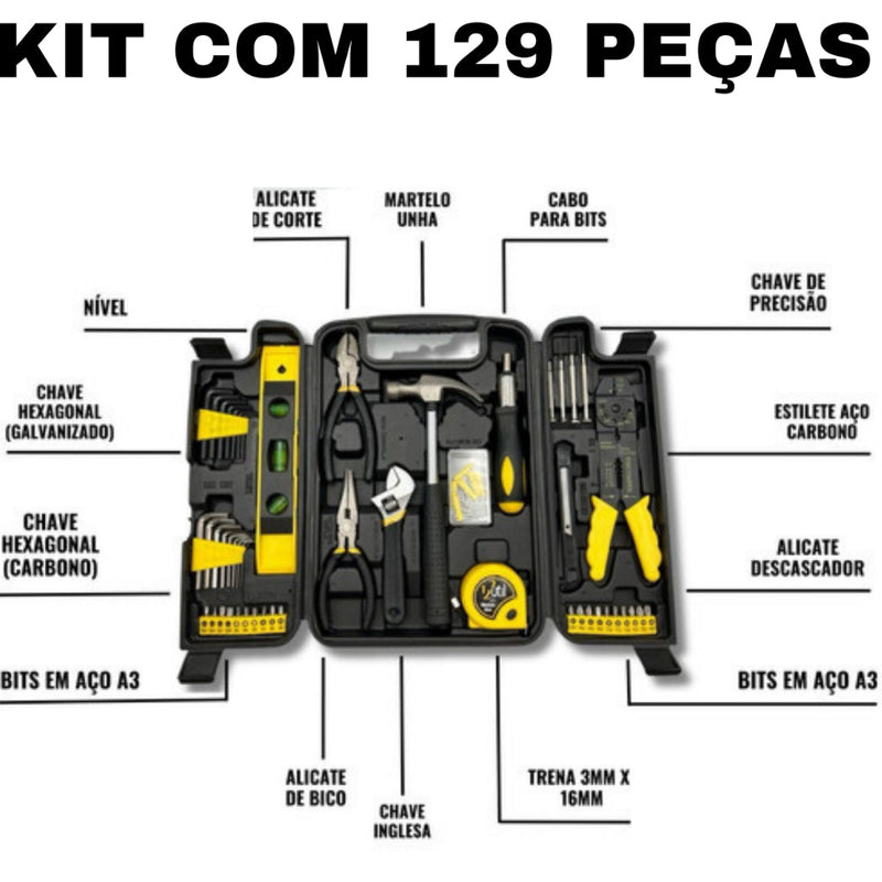 Jogo De Ferramentas Kit 129 Peças