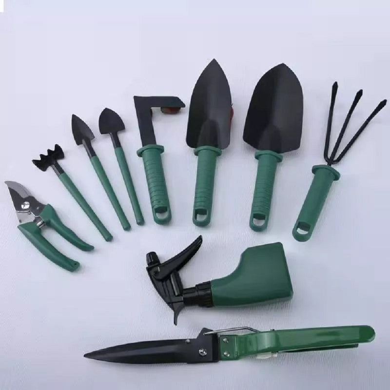 Kit Para Jardinagem Jardim Jogo Ferramentas Grama Corta Galhos Maleta Pás Poda 10 Peças Com Maleta Promoção