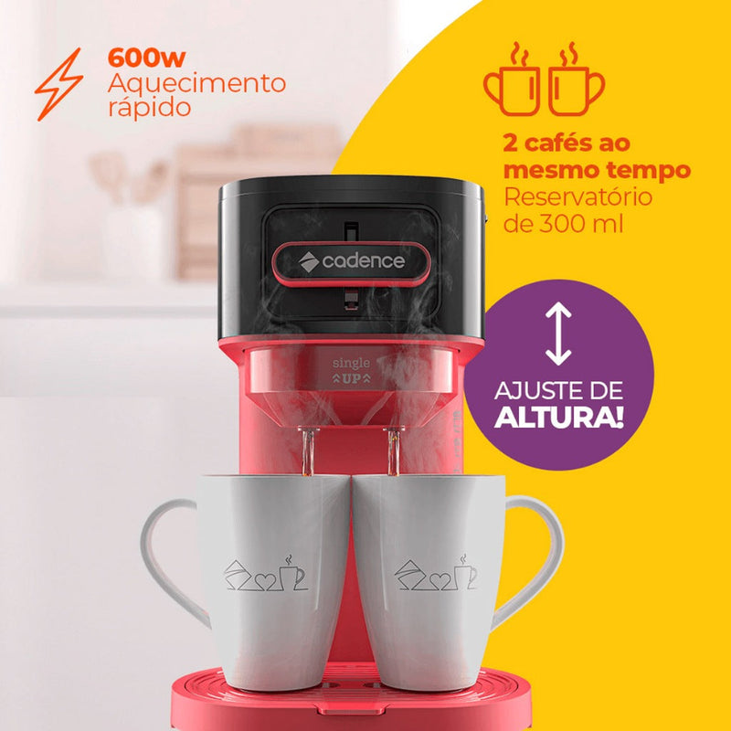 Cafeteira Elétrica Single Up Caf230 Vermelha E Preta Cadence 127v ou 220v