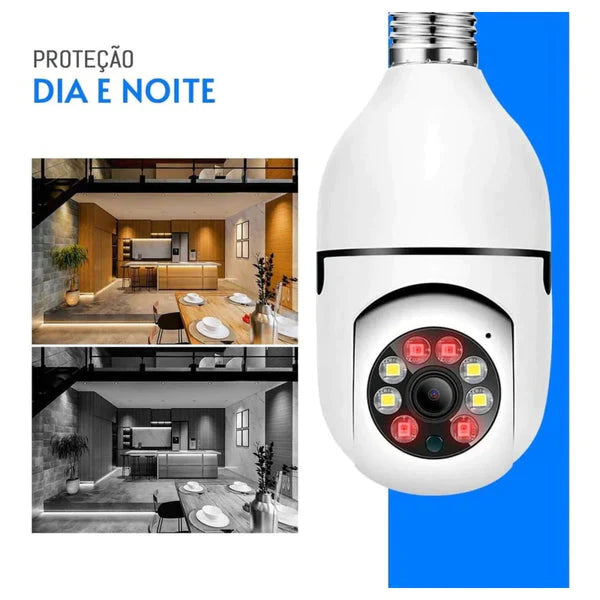 Câmera de Segurança Full HD Wi-Fi Inteligente 360 graus - com Visão Noturna em HD