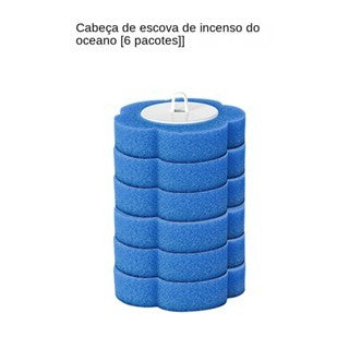 Escova de vaso sanitário descartável com cabeça substituível, não há necessidade de perfurar no banheiro para dissolver a lavagem