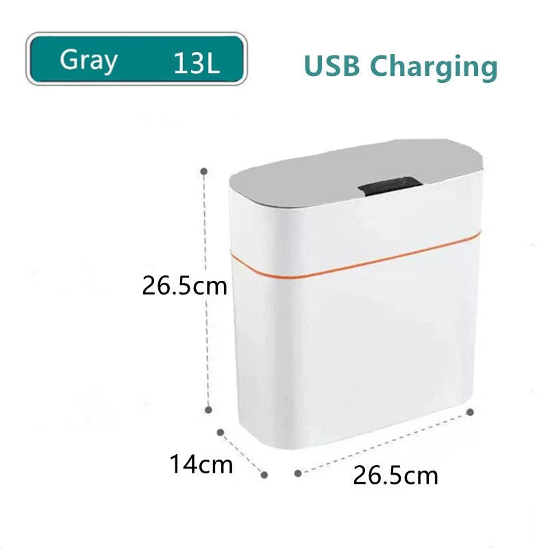 13-16L Lixeira Automática Inteligente USB Recarregável Para/Lixo De Cozinha/Sala De Estar/Banheiro