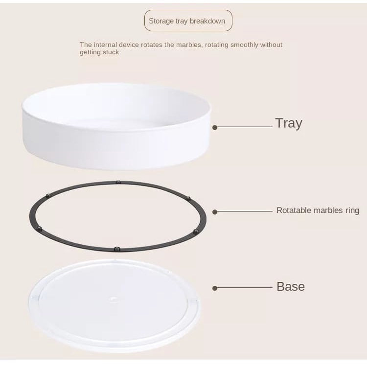 Bandeja Organizadora Giratória 360 Multiuso Temperos Cosméticos Armazenamento Multifuncional
