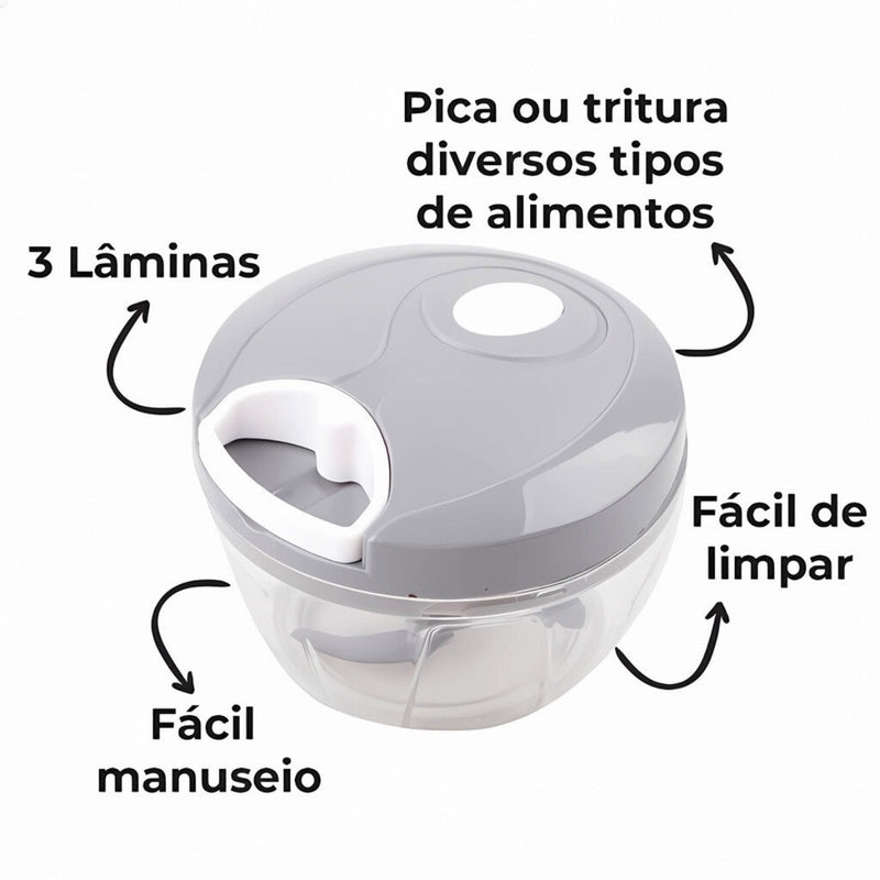 Balança Digital De Cozinha 10KG + Processador De Alimentos Manual 500ml Kit