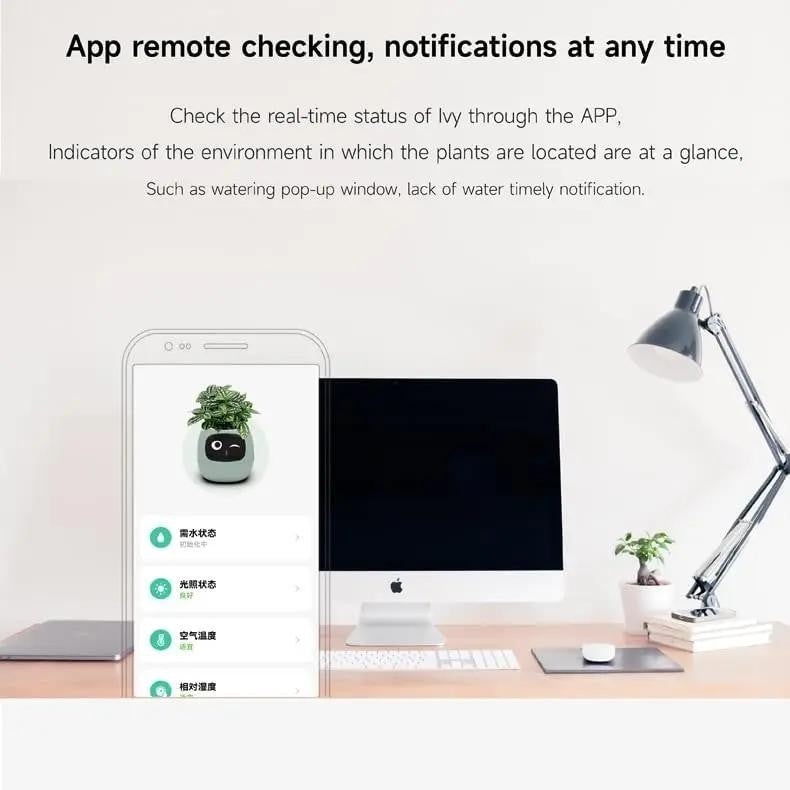 Pote Inteligente Para Planta Pequeno De Flores Ivy Desktop Green Plant Permite Suas Plantas Expressar Emoções