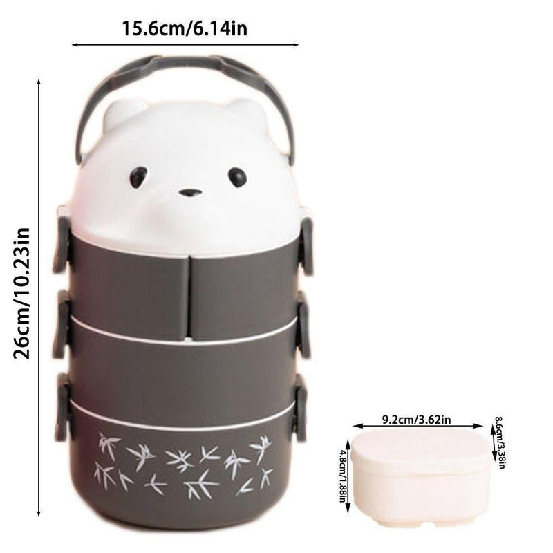 1Pcs Caixa Térmica Bento , De Almoço Empilhável Com Urso De Óculos , Cartoon Bonito 1/2/3 Camadas Container Para Crianças