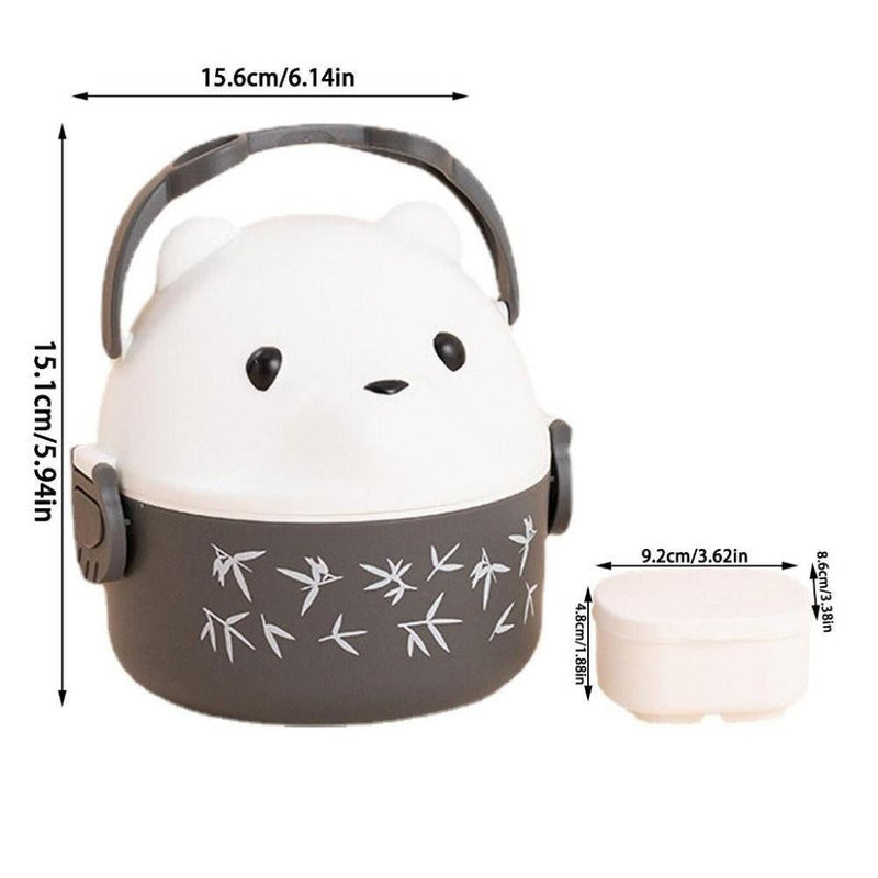 1Pcs Caixa Térmica Bento , De Almoço Empilhável Com Urso De Óculos , Cartoon Bonito 1/2/3 Camadas Container Para Crianças