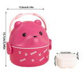 1Pcs Caixa Térmica Bento , De Almoço Empilhável Com Urso De Óculos , Cartoon Bonito 1/2/3 Camadas Container Para Crianças