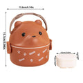 1Pcs Caixa Térmica Bento , De Almoço Empilhável Com Urso De Óculos , Cartoon Bonito 1/2/3 Camadas Container Para Crianças